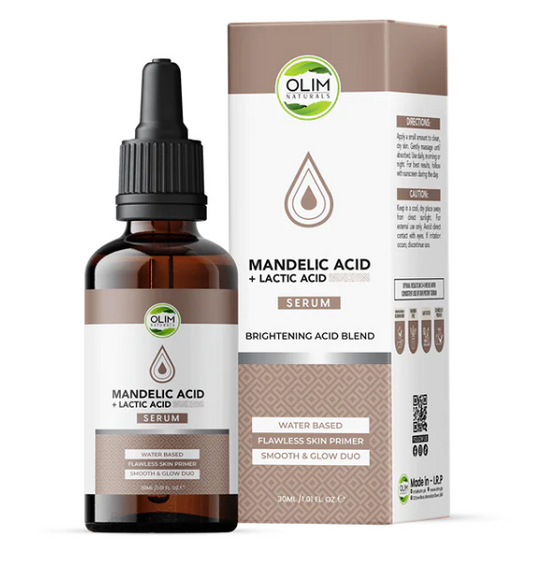 Olim Naturals Mandelic Acid + Lactic Acid Serum – 30ml for Smooth & Radiant Skin
